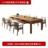 Nuevo Escritorio Grande de Madera Maciza y Mesa de Comedor con Cajones, Mesa de Té Integrada, Escritorio para Estudio y Trabajo en Casa, Mesa Larga