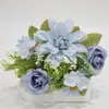 Dalia artificial de 5 ramas, rosa pequeña, ramo de margaritas, decoración de mesa, adornos florales estilo europeo, stock del fabricante disponible para ventas transfronterizas