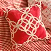 Almofada de Luxo Nova Chinoiserie Casamento Vermelho Ano Novo Festivo Quarto Sofá Almofada Decorativa Capa de Almofada com Enchimento