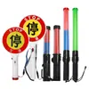 Bastón de Tráfico Recargable de Emergencia Bastón de Señalización Luz de Advertencia Luminoso Exterior de Mano Bastón Fluorescente Led