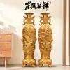 Un Par de Jarrones Ornamentales Grandes Auspiciosos de Dragón y Fénix para Mueble de TV, Estilo Chino para Recibidor Regalo de Inauguración, Decoración de Piso para Sala de Estar
