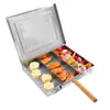 Novo Produto Amazon Pinças para Churrasco de Lazer ao Ar Livre em Aço Inoxidável Grelha Retangular para Churrasco Gaiola para Churrasco Pinças para Grelhar Peixe Grelha para Churrasco
