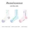 Calcetines Originales Renacimiento para Mujer Calcetines de Media Pantorrilla Primavera y Verano Color Sólido Simples Estudiante Ins Modernos Calcetines de Algodón Peinado para Mujer