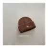 Chapéu de Lã Tricotado Infantil Estilo Merlot para Outono e Inverno com Simples Design de Pônei Bordado, Quente Proteção de Orelhas para Clima Frio