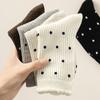 Calcetines para Mujer Estilo Japonés Otoño e Invierno Nuevos Calcetines de Media Caña de Lunares para Mujer Venta al por Mayor Versátiles Calcetines Holgados con Puño de Burbuja de Algodón