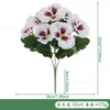 Arreglo Floral de Pensamientos de Cinco Pétalos para Decoración del Hogar, Flores Artificiales, Flores de Seda, Plantas Verdes, Adornos para Exteriores, Flores Artificiales de Rosa