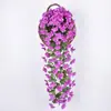 Colgante de Pared Violeta de Simulación al por Mayor Colgante de Pared Flor de Ratán Floral Artificial Decoración del Hogar Enredadera Accesorios de Fotografía Falso