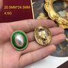 Moda Clássica Transfronteiriça Vermelho Verde Gota Esmalte Brincos Vintage Palace Pearl Silver Pin Brincos Francês Hong Kong Estilo Brincos