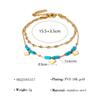 Pulseira Geométrica Redonda de Corrente Retro Europeia e Americana Design de Nicho Banho de Ouro 18K Combinação de Pulseira de Pedra Natural para Mulheres