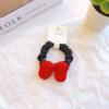 Diadema con lazo a cuadros rojos para niña, con lazo, pinza para el pelo, pinza para el pelo, coleta para niña, banda de goma