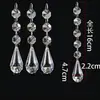 Fio de Contas Octogonais de Cristal Imitação com Pingente, Pingente de Lâmpada Diamante Transparente, Decoração de Mesa de Casamento, Ornamento Suspenso, Acessórios de Iluminação