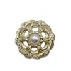 Botones de Perla Incrustados con Diamantes en Forma de Flor, Estilo Retro de Lujo de Gama Alta, Botones Metálicos de Gama Alta, Nuevo Estilo Chino