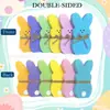 Adornos de Conejo de Madera para Pascua con Cuerda de Cáñamo Accesorios Festivos para el Hogar Adornos de Conejo Decorativos Artesanías de Madera