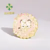 Broche Metálico de Tigre Fofo de Desenho Animado Renda Personalizada Broche Redondo de Esmalte Pin Criativo Cultural Periférico de Anime