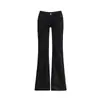 Jeans feminino 2026 transfronteiriço, levemente flare, estilo americano, lavado, com aspecto desgastado, acabamento azul gelo vintage e efeito de caimento