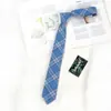 Corbata Azul Jk Chica Estilo Universitario Camisa Uniforme Versión Estrecha Slim Decorativa Cuadros Japoneses Dk Para Hombre Moderna Atada a Mano 6cm
