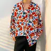 Camisa Floral Retrô Vintage Estilo Hong Kong para Homens e Mulheres Verão Tendência Marca Havaiana Despojada Cool Solta Camisa de Manga Longa Casaco para Casal