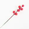 Bolas de Frutas Artificiais de Espuma Fruta Vermelha Folha de Pinheiro DIY Material para Guirlanda Artesanal Decoração de Natal Galhos de Árvore de Natal