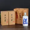 Cerámica 0.5kg Botella de Vino Embotellado Pintada a Mano Porcelana Azul y Blanca Cerámica Botella de Vino Tarro de Vino Sellado Botella de Vino Vacía Hogar Botella de Vino para Puré