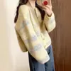 Abrigo-suéter jacquard estilo retro, nueva colección otoño/invierno 2026, cárdigan de punto Fair Isle chic relajado que reduce la edad