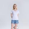 Camiseta Sencilla de Algodón Tipo Seda de Color Sólido, Manga Corta, Verano, Textura de Seda de Hielo, Hombro Normal, Corte Regular, Estilo Holgado, para Mujer