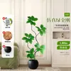 Planta Artificial Verde Grande Black Diamond Árbol de Goma Planta en Maceta de Interior para Sala de Estar Decoración de Planta de Árbol Imitación de Lujo Ligero de Gama Alta
