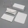 Set de Funda para Gafas con Tapa abatible, Caja Simple Retro de Cuero Hecha a mano, Caja de Almacenamiento de Piel de Vaca Vieja para Gafas de Prescripción y Gafas de Sol, Personalizable con Lg