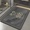 Tapete de piso de diatomita de luxo para entrada de banheiro, absorvente de água, secagem rápida, tapete antiderrapante para lavatório e vaso sanitário