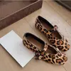 Versión de Piel de Oveja del Mismo Estilo, Zapatos Mary Jane Versátiles con Estampado de Leopardo para Mujer, Punta Redonda, Correa Única, Tacón Bajo, Estilo Juvenil, para Primavera y Otoño