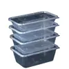 Marmitas descartáveis espessas com tampas, resistentes ao calor, adequadas para viagem, caixa inteira no atacado, retangular, para uso doméstico
