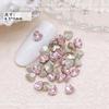 Unhas rosa mini tamanho pequeno zircônia banhado na base Super Flash formato de fundo pontudo micro zircônia cor mista diamante luz luxo joia de unha