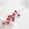 Frutas Simuladas com Geada Decoração de Natal Flores Artificiais Acessórios Frutas Vermelhas de Espuma Produção DIY Adereços de Decoração de Feriado Atacado