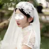 Estilo República da China Vintage Renda Pérola Fio Macio Faixa de Cabelo Chapéu Certificado Proposta Novo Vestido Cheongsam Chinês Joia para Cabeça