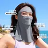 Máscara de Proteção Solar com Efeito Refrescante para Mulheres, Proteção de Pescoço Ajustável e Estendida, Proteção UV Integrada, Pode Beber Água Usando, Máscara Facial para Proteção Solar de Verão
