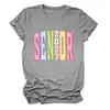 Amazon eBay sitio independiente casual cómodo elegante mujer mayor 2027 camiseta de manga corta con cuello redondo a rayas