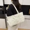 Bolso de Hombro con Lazo de Primavera Transfronterizo Nuevo Estilo para Mujer, Bolso Tote de Moda con Bordado Acolchado, Bolso de Mano Casual Sencillo