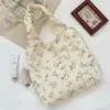 6841 Chal con Estampado Floral de Tulipán Amarillo Bolsa Tote Bolsa de Algodón con Textura de Encaje Falda de Capas Bolso de Hombro