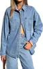 Xintang Jiajun Cross-Border Guangzhou Jaqueta Jeans Feminina Cor Sólida Rasgada Jaqueta Baseball [Personalização Leve]