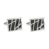 Novos punhos de camisa masculinos de metal com esmalte, listras diagonais em xadrez, comércio exterior, atacado