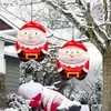 Adorno Inflable de Papá Noel de PVC Decoración de Muñeco Inflable Navideño Prop Decorativo para Colgar en la Ventana del Árbol de Navidad