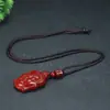 Colgante original de cinabrio, estilo corazón de cinabrio dorado púrpura, colgante con cierre de princesa, para hombres con Guanyin, para mujeres con Buda, amuleto de año de nacimiento