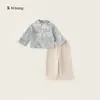 Roupa Infantil Bangxuan Outono Manga Longa Terno Tang Estilo Chinês Hanfu Jacquard Padrão Escuro Vestido de Aniversário para Meninos Terno Estilo Chinês Novo