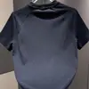 Moda Verão 2026 Versátil Patchwork Bordado Simples de Letras Camiseta de Manga Curta Masculina Gola Redonda Top Solto