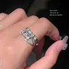 Anel de Bambu Personalizado Estilo Leve de Luxo com Zircônia em Formato de Cobra, Anel de Dedo Índice Elegante Criativo Simples Europeu e Americano, Joia para Mulheres