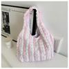 Este ano, a popular bolsa nas axilas estilo ocidental nuvem plissada bolha bolsa feminina de lona de outono colete portátil casual simples