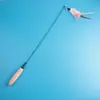 Celebridad de Internet Palo para Jugar con Gatos Cabezal de Repuesto Juguete para Gatos Suministros para Gatos Palo para Jugar con Gatos Mango de Madera de Grado Competitivo Cable de Acero con Resorte Cabezal de Pluma de Pollo