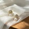 Pendientes Versátiles de Venta Caliente Transfronteriza, Accesorios para Orejas de Diseño Nicho, Pendientes Vintage de Perla y Circonita para el Día a Día, Pendientes al por Mayor