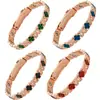 Pulsera Magnética Popular Transfronteriza Europea y Americana, Elegante Aleación de Trébol de Lujo Ligero Incrustada con Diamantes, Pulsera Magnética Antiestática de una Sola Fila