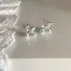 Brincos de Cão Balão Esmaltado Azul 2025 Novo Estilo Ins Nicho Design Minimalista Brincos para Mulheres Exquisitos e Fofos