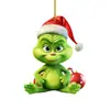 Adornos para coche temáticos del Grinch de dibujos animados transfronterizos, decoraciones para el árbol de Navidad y artículos de decoración para el hogar